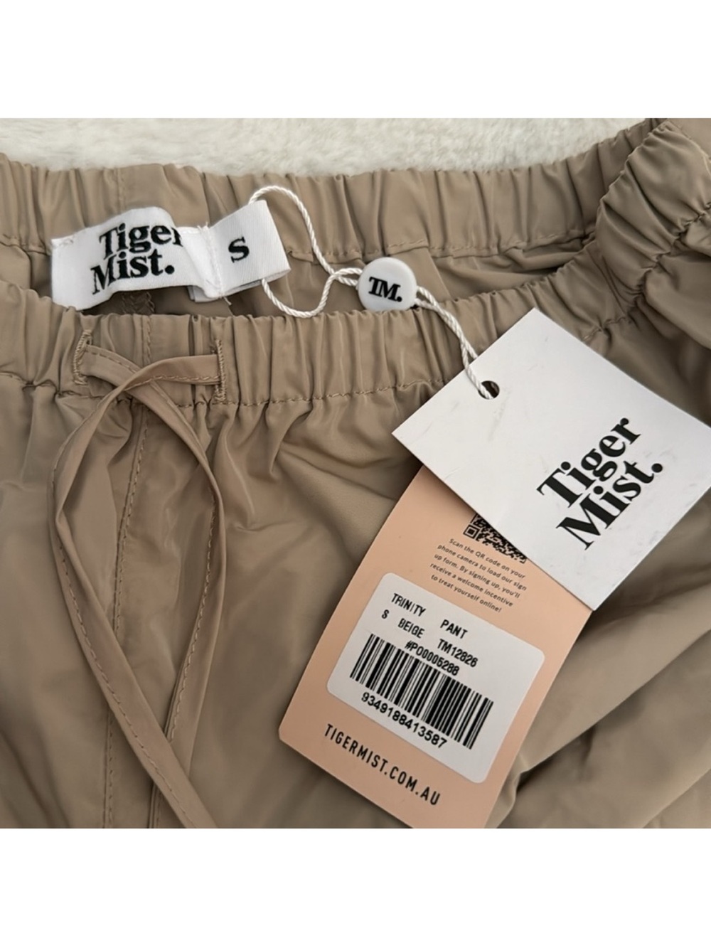 NEW Tiger Mist low rise tan/beige trinity cargo parachute lightweight pants - Picture 6 of 10